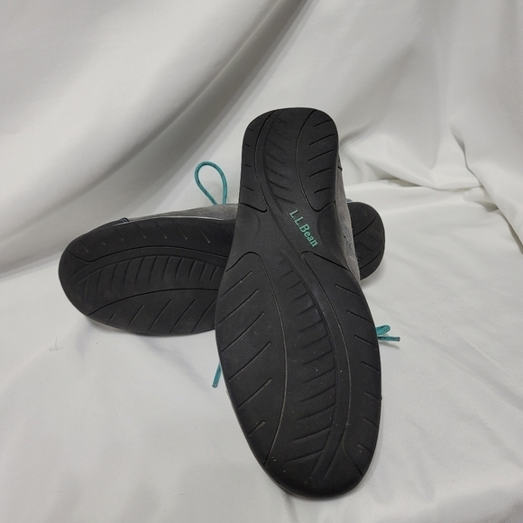 L. L. Bean Women's BeanSport Suade Casual Lace-Up Shoes Grey / Teal size 7.5 - Picture 14 of 14
